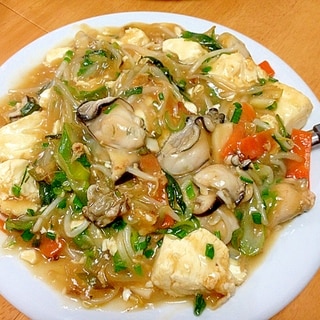 牡蠣と豆腐の中華風あんかけ